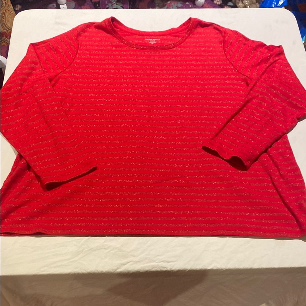 Laura Scott striped loungewear top size  3X